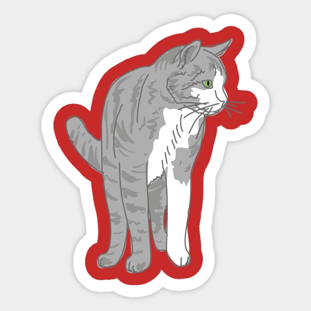 Tabby Cat Sticker by SWON Design